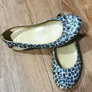 Crocs Women's Kadee Leopard Print Flats